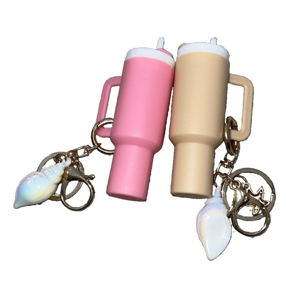 Mini Cup Keychain, 2Pcs Mini Tumbler Keychain Lip Balm Holder Cup Charm(1/b53)